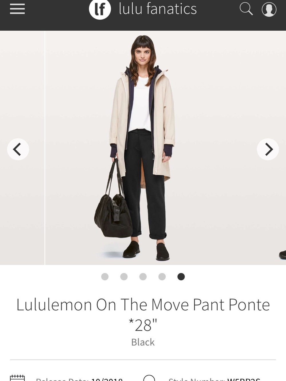 Lululemon On the Move Pant Ponte 28”